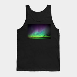 Beautiful northern lights over lake in Finland Tank Top